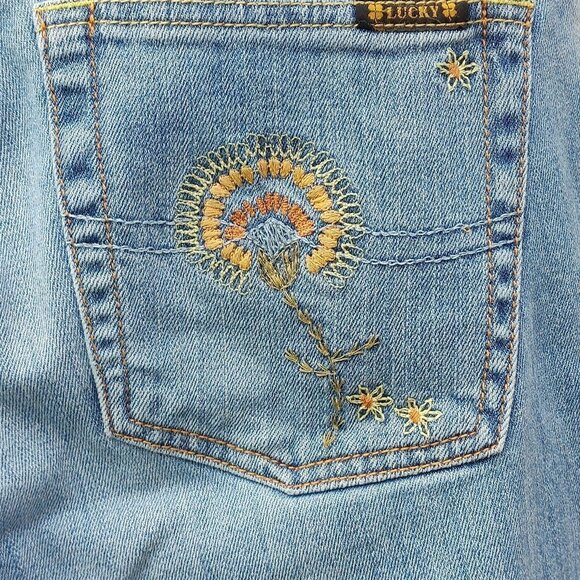 ATTRACTIVE Lucky Brand by Gene Montesano Wide Leg Women's Size 31 Embroi… - Picture 3 of 12